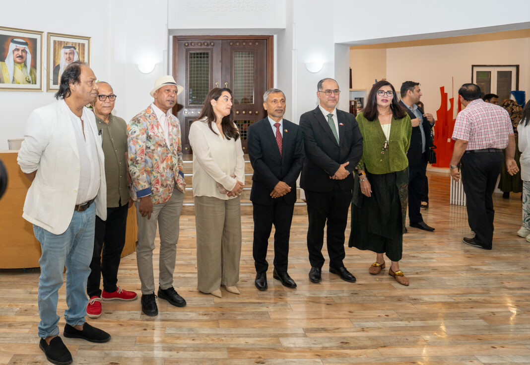 Ambassadors and guests attend the opening of the Bangladeshi art exhibition in Bahrain