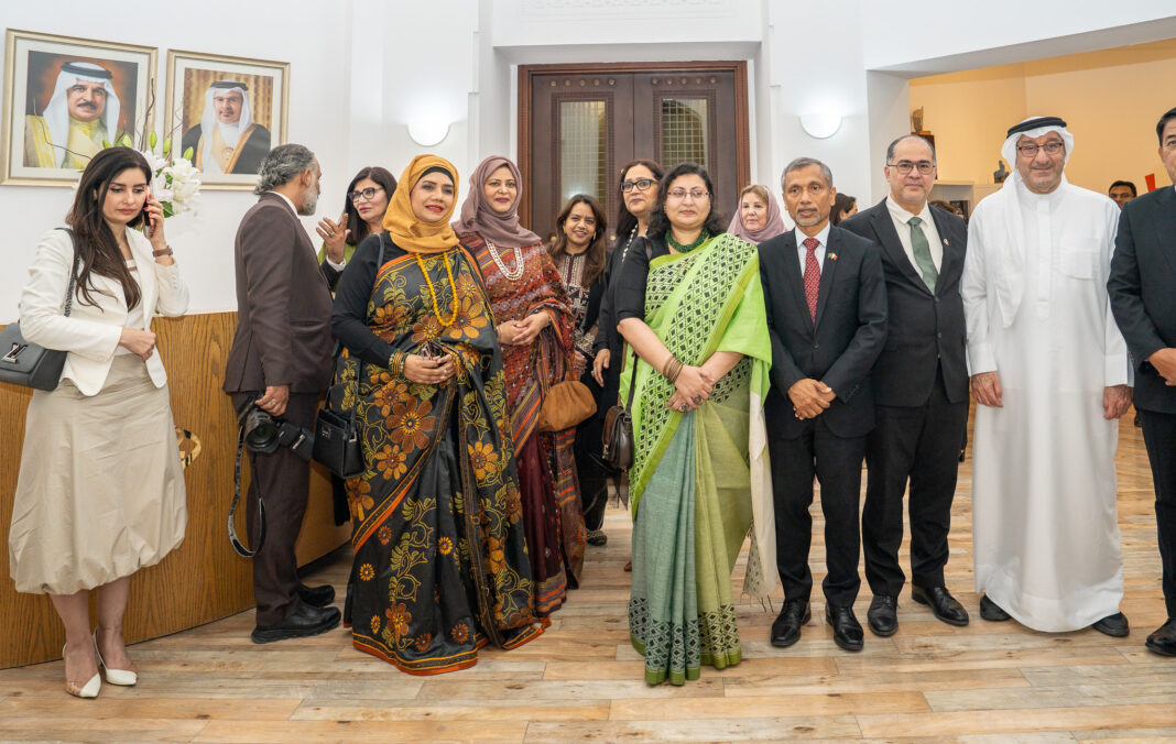 Ambassadors and guests attend the opening of the Bangladeshi art exhibition in Bahrain