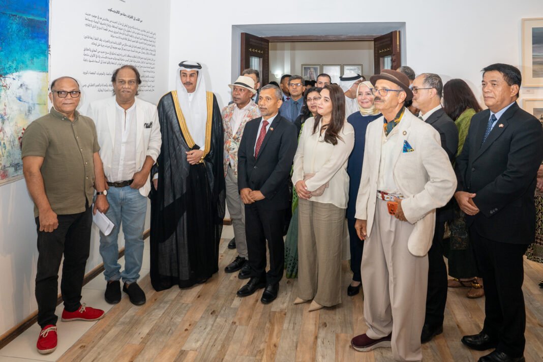 Ambassadors and guests attend the opening of the Bangladeshi art exhibition in Bahrain