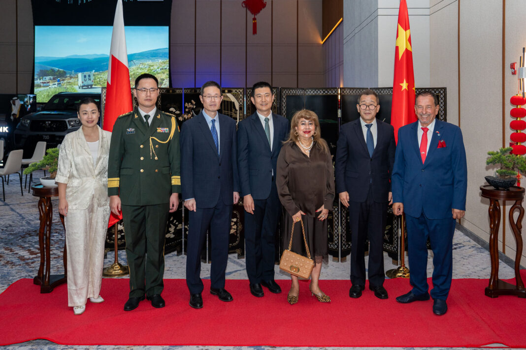 Chinese military representatives with guests.