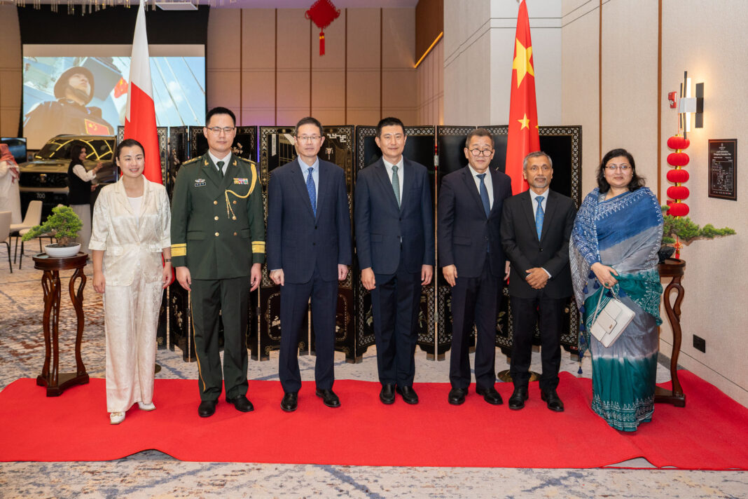 Chinese military representatives with guests.