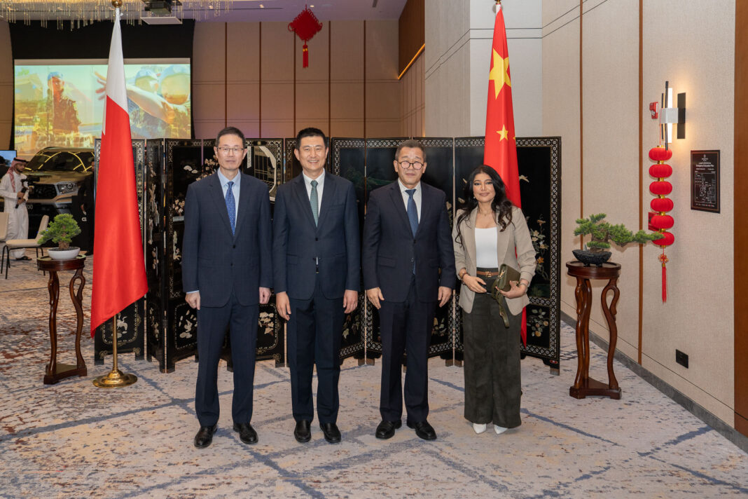 Chinese military representatives with guests.