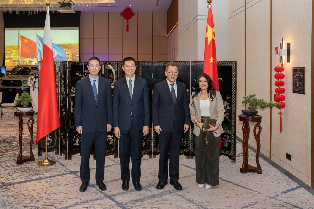 Chinese military representatives with guests.