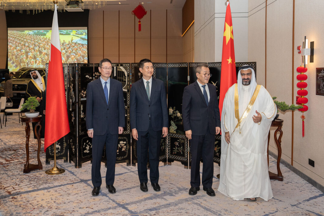 Chinese military representatives with guests.