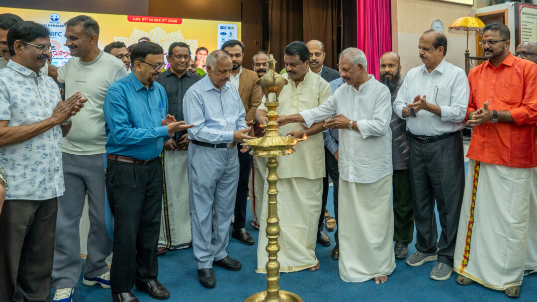 BKS leaders lighting the traditional ceremonial lamp to mark the beginning of the Onam celebrations in Bahrain